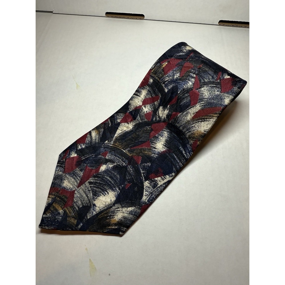 VTG Robert Talbott Studio Silk Tie Multicolor Abstract Geometric Jacquard USA